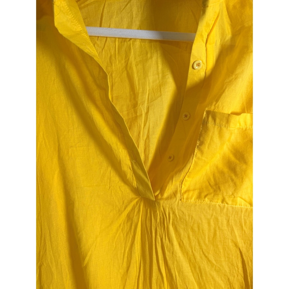 Unbranded Shirt Dress Women L Yellow Excellent Oversized Maxi Long Sleeve Boho - Picture 2 of 11